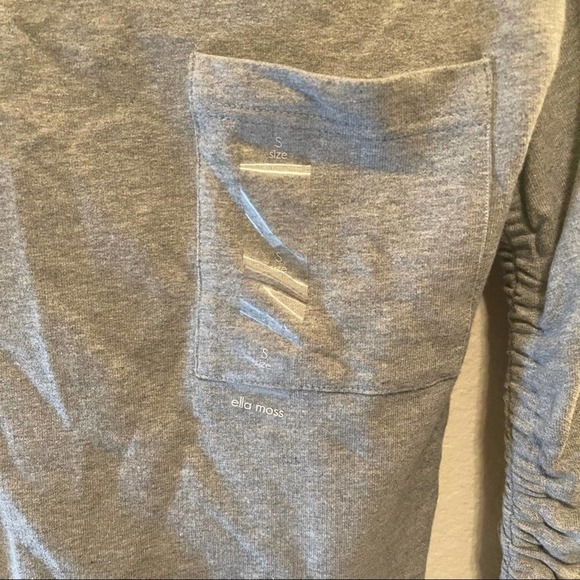 NWT Ella Moss Gray Reese Round Neck Ruched Quarter Sleeve Sweater Small - Picture 6 of 16